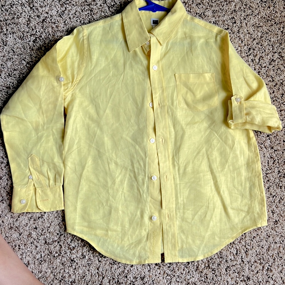 Janie and Jack button down linen shirt